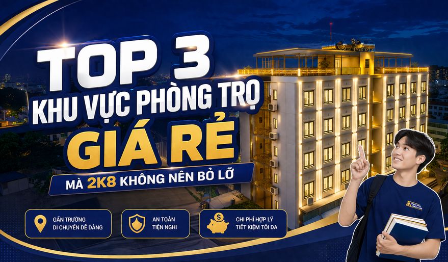 TOP 3 KHU VỰC PHÒNG TRỌ GIÁ RẺ MÀ 2K8 KHÔNG NÊN BỎ LỠ