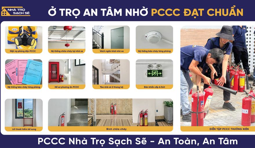 NHÀ TRỌ AN TOÀN VỚI HỆ THỐNG PHÒNG CHÁY CHỮA CHÁY ĐÚNG CHUẨN